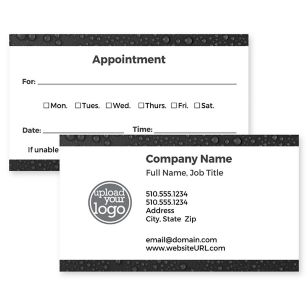 Droplets Business Card 2x3-1/2 Rectangle Horizontal - Black