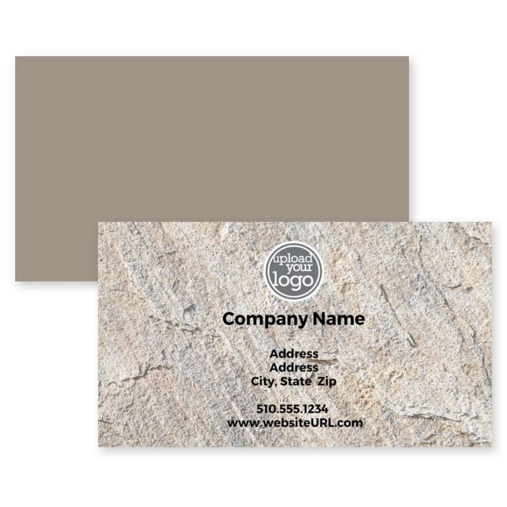 Natural Textures Business Card 2x3-1/2 Rectangle Horizontal - Dusty Gray
