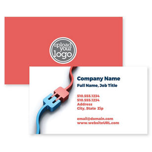 All Charged Up Business Card 2x3-1/2 Rectangle Horizontal - Red