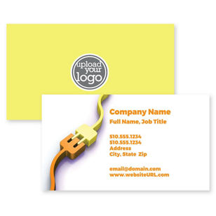 All Charged Up Business Card 2x3-1/2 Rectangle Horizontal - School Bus Yellow