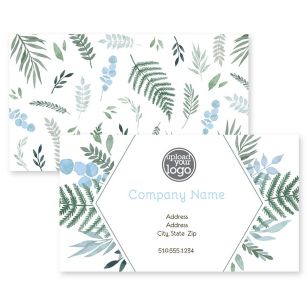 Fern Spray Business Card 2x3-1/2 Rectangle Horizontal - Blue, Sky