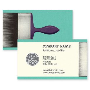 The Top Coat Business Card 2x3-1/2 Rectangle Horizontal - Tropical Teal