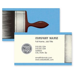 The Top Coat Business Card 2x3-1/2 Rectangle Horizontal - Blue, Sky