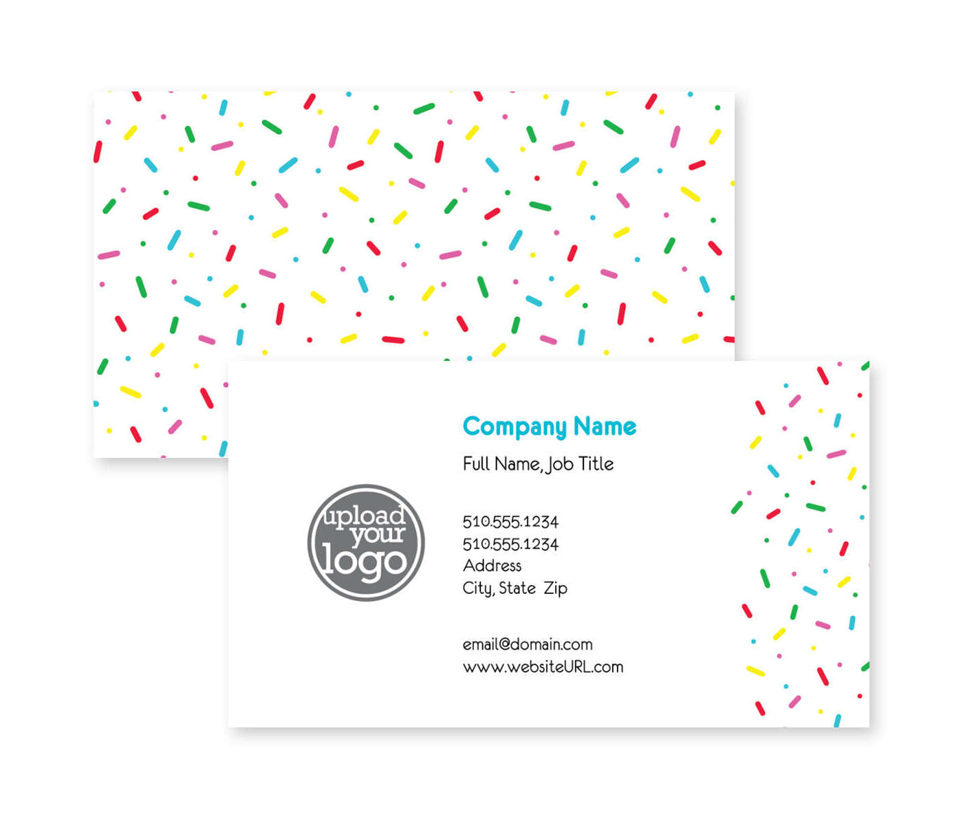 Sweet Sprinkles Business Card 2x3-1/2 Rectangle Horizontal