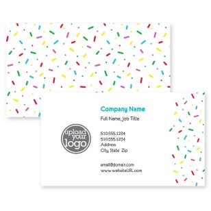 Sweet Sprinkles Business Card 2x3-1/2 Rectangle Horizontal - Blue