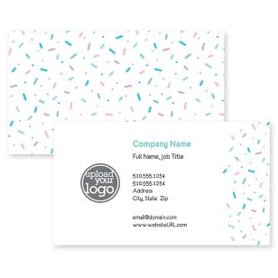 Sweet Sprinkles Business Card 2x3-1/2 Rectangle Horizontal - Blue, Sky