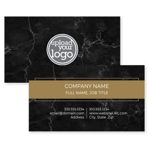 Strong & Steady Business Card 2x3-1/2 Rectangle Horizontal - Black