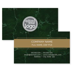 Strong & Steady Business Card 2x3-1/2 Rectangle Horizontal - Verdun Green