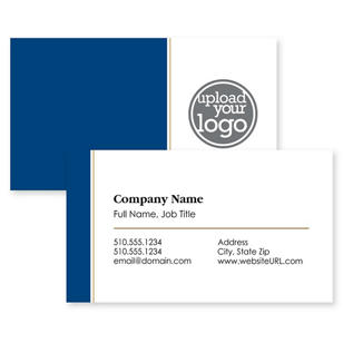 The Sidebar Business Card 2x3-1/2 Rectangle Horizontal - Midnight Blue