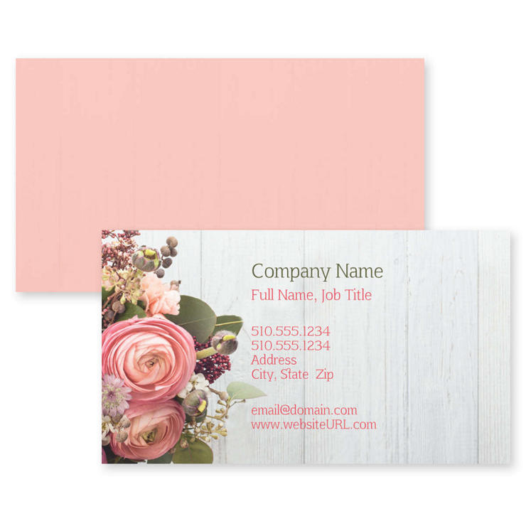 Seasonal Floral Business Card 2x3-1/2 Rectangle Horizontal