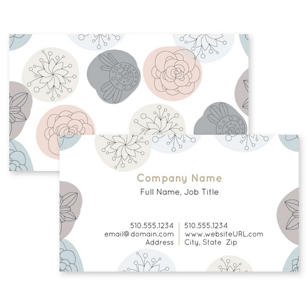 Blossom Bliss Business Card 2x3-1/2 Rectangle Horizontal - Dusty Gray