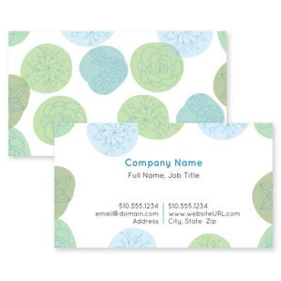 Blossom Bliss Business Card 2x3-1/2 Rectangle Horizontal - De York Green