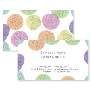 Blossom Bliss Business Card 2x3-1/2 Rectangle Horizontal - Smoke Purple