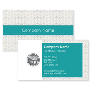 Petite Markings Business Card 2x3-1/2 Rectangle Horizontal - Tropical Teal