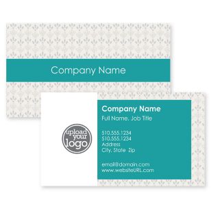 Petite Markings Business Card 2x3-1/2 Rectangle Horizontal - Tropical Teal