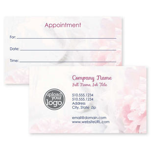 Peony Bouquet Business Card 2x3-1/2 Rectangle Horizontal - Hibiscus