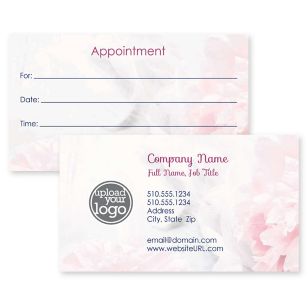 Peony Bouquet Business Card 2x3-1/2 Rectangle Horizontal - Hibiscus