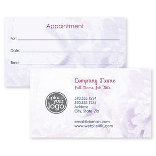 Peony Bouquet Business Card 2x3-1/2 Rectangle Horizontal - Smoke Purple