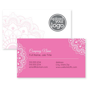 Lace Filigree Business Card 2x3-1/2 Rectangle Horizontal - Hibiscus