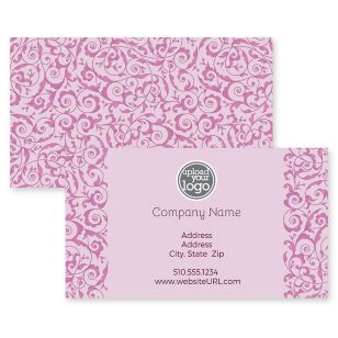 Decorative Scroll Business Card 2x3-1/2 Rectangle Horizontal - Affair Purple