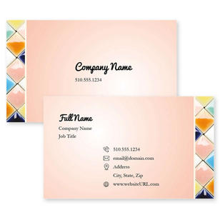 Lush Mosaic Business Card 2x3-1/2 Rectangle Horizontal - Apricot