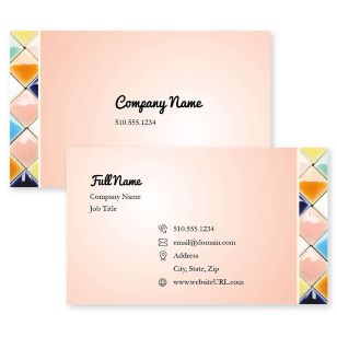 Lush Mosaic Business Card 2x3-1/2 Rectangle Horizontal - Apricot