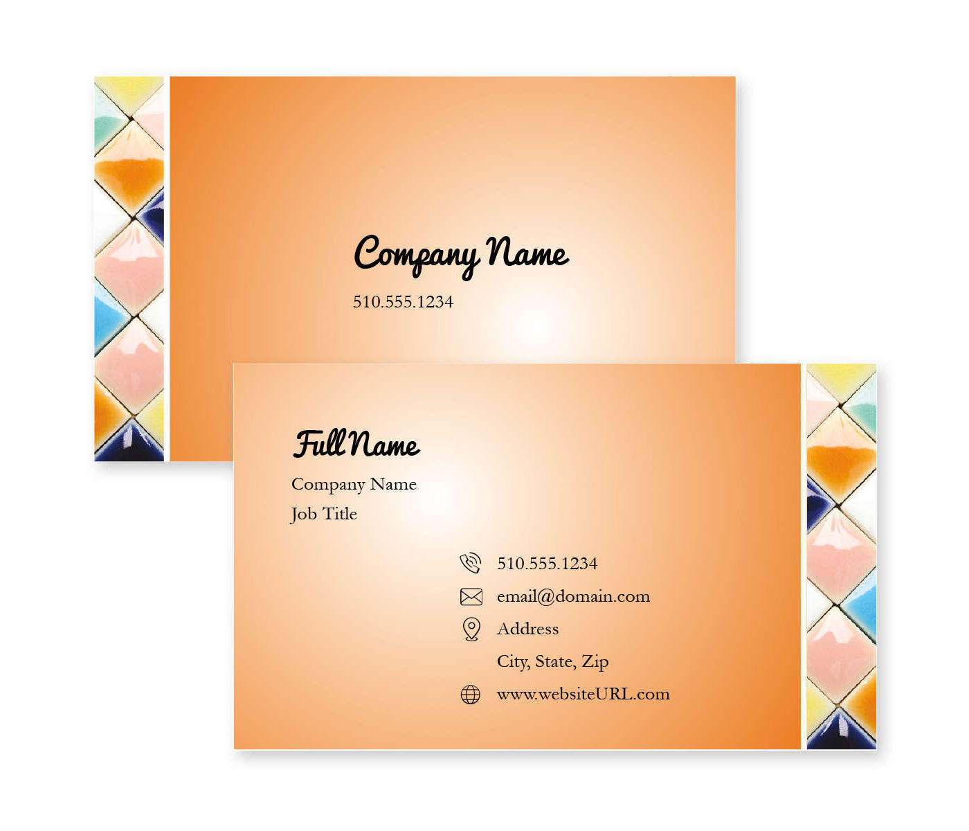 Lush Mosaic Business Card 2x3-1/2 Rectangle Horizontal