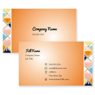 Lush Mosaic Business Card 2x3-1/2 Rectangle Horizontal - Orange Peel