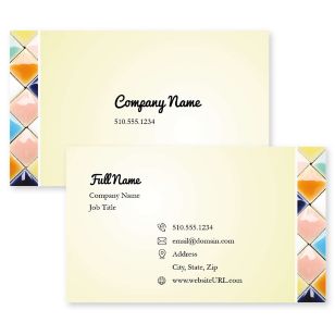 Lush Mosaic Business Card 2x3-1/2 Rectangle Horizontal - Portica Yellow