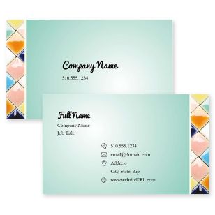 Lush Mosaic Business Card 2x3-1/2 Rectangle Horizontal - Tropical Teal