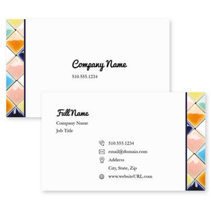 Lush Mosaic Business Card 2x3-1/2 Rectangle Horizontal - White