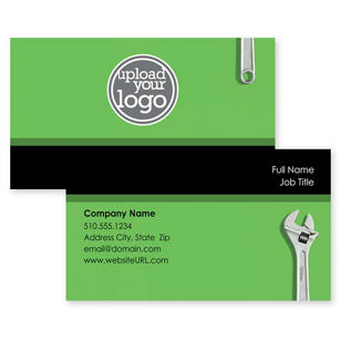 Rugged Wrench Business Card 2x3-1/2 Rectangle Horizontal - De York Green