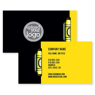 On The Level Business Card 2x3-1/2 Rectangle Horizontal - Yellow