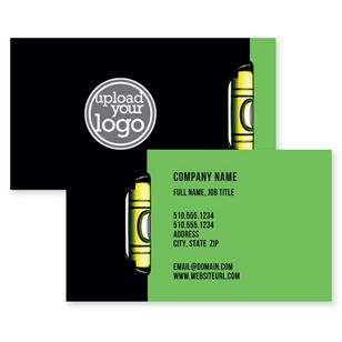 On The Level Business Card 2x3-1/2 Rectangle Horizontal - De York Green