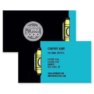 On The Level Business Card 2x3-1/2 Rectangle Horizontal - Sky Blue