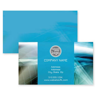Ray of Light Business Card 2x3-1/2 Rectangle Horizontal - Blue