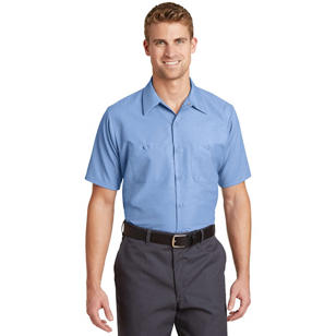 Red Kap - Short Sleeve Industrial Work Shirt - Blue, Light