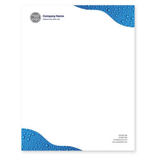 Droplets Letterhead 8-1/2x11 - Blue