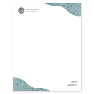 Droplets Letterhead 8-1/2x11 - Blue, Sky