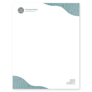 Droplets Letterhead 8-1/2x11 - Blue, Sky