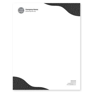 Droplets Letterhead 8-1/2x11 - Black