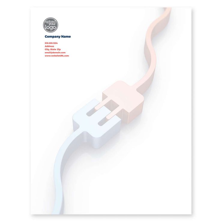 All Charged Up Letterhead 8-1/2x11 - Red