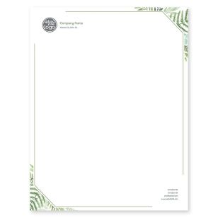 Fern Spray Letterhead 8-1/2x11 - Moss Green