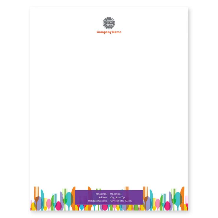 Flatware Fun Letterhead 8-1/2x11 - Tropical Teal