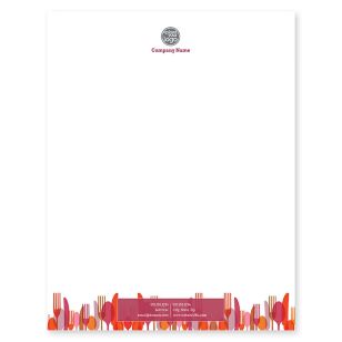 Flatware Fun Letterhead 8-1/2x11 - Paprika Red