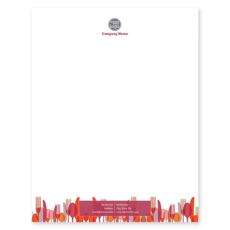 Flatware Fun Letterhead 8-1/2x11 - Paprika Red