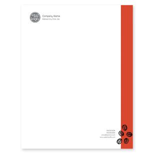 Coffee Beans Letterhead 8-1/2x11 - Strawberry Red