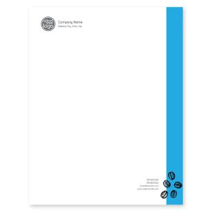 Coffee Beans Letterhead 8-1/2x11 - Blue, Sky