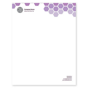 Honeycomb Pattern Letterhead 8-1/2x11 - Affair Purple