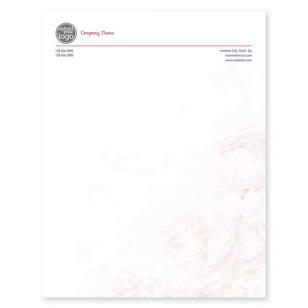 Peony Bouquet Letterhead 8-1/2x11 - Hibiscus